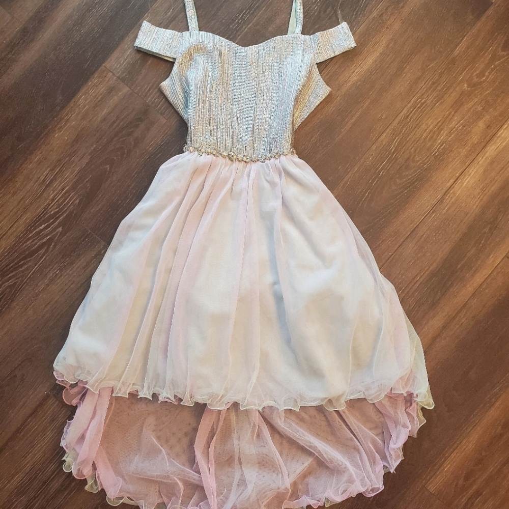 Rare Editions Off the Shoulder Fairy Princess Tulle Layered Dress.